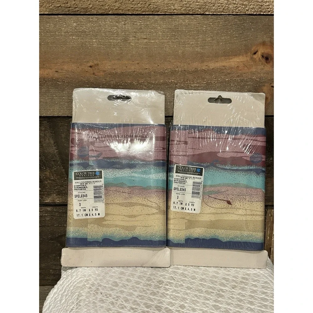 (2) Vintage Top Mates Decorative Border‎ Prepasted Wall Paper Decor Flower